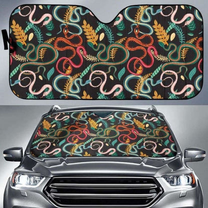 Colorful Snake Plant Pattern Car Auto Sun Shades