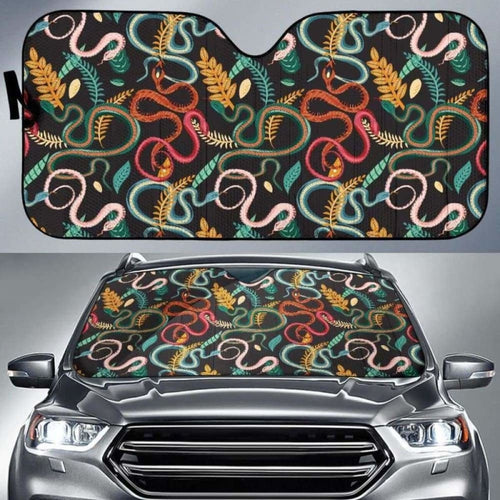 Colorful Snake Plant Pattern Car Auto Sun Shades