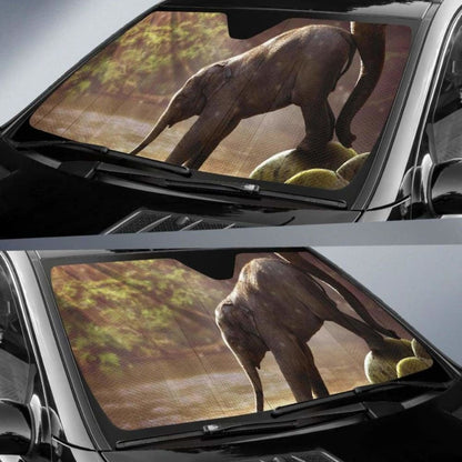 Baby Elephant Mammals Elephants Sunlight River ForestK K Car Sun Shade