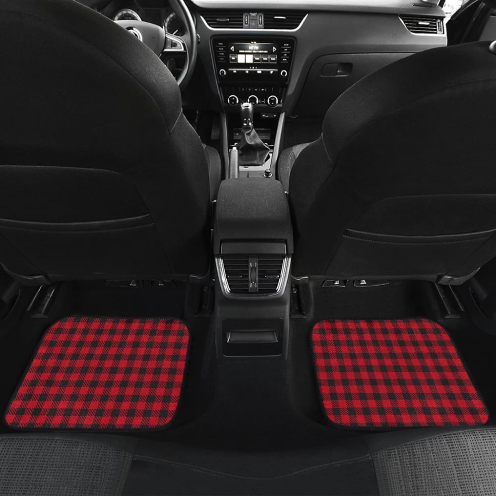 Red Checked Buffalo Plaid Amazing Car Floor Mats