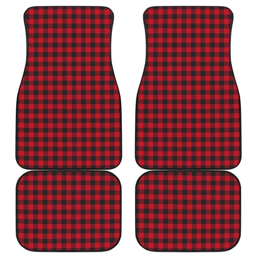 Red Checked Buffalo Plaid Amazing Car Floor Mats