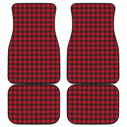 Red Checked Buffalo Plaid Amazing Car Floor Mats