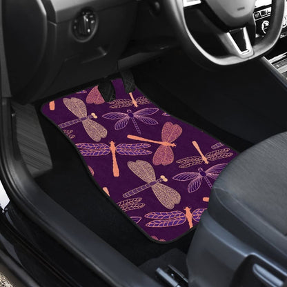 Dragonfly Violet Front And Back Car Mats
