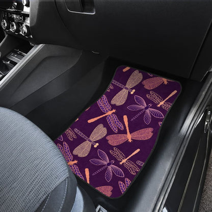 Dragonfly Violet Front And Back Car Mats