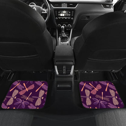 Dragonfly Violet Front And Back Car Mats