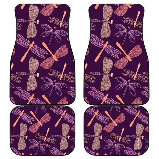 Dragonfly Violet Front And Back Car Mats