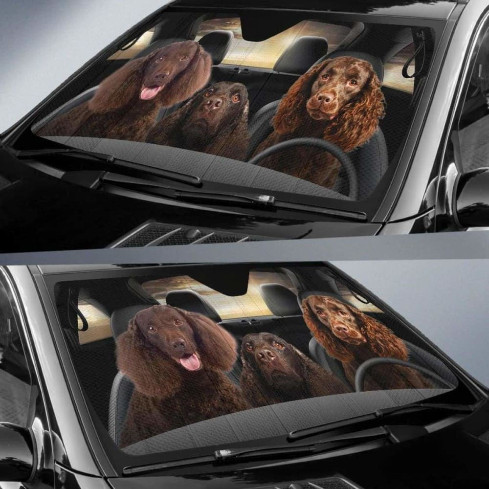 American Water Spaniel Car Auto Sun Shade Funny Dog Windshield