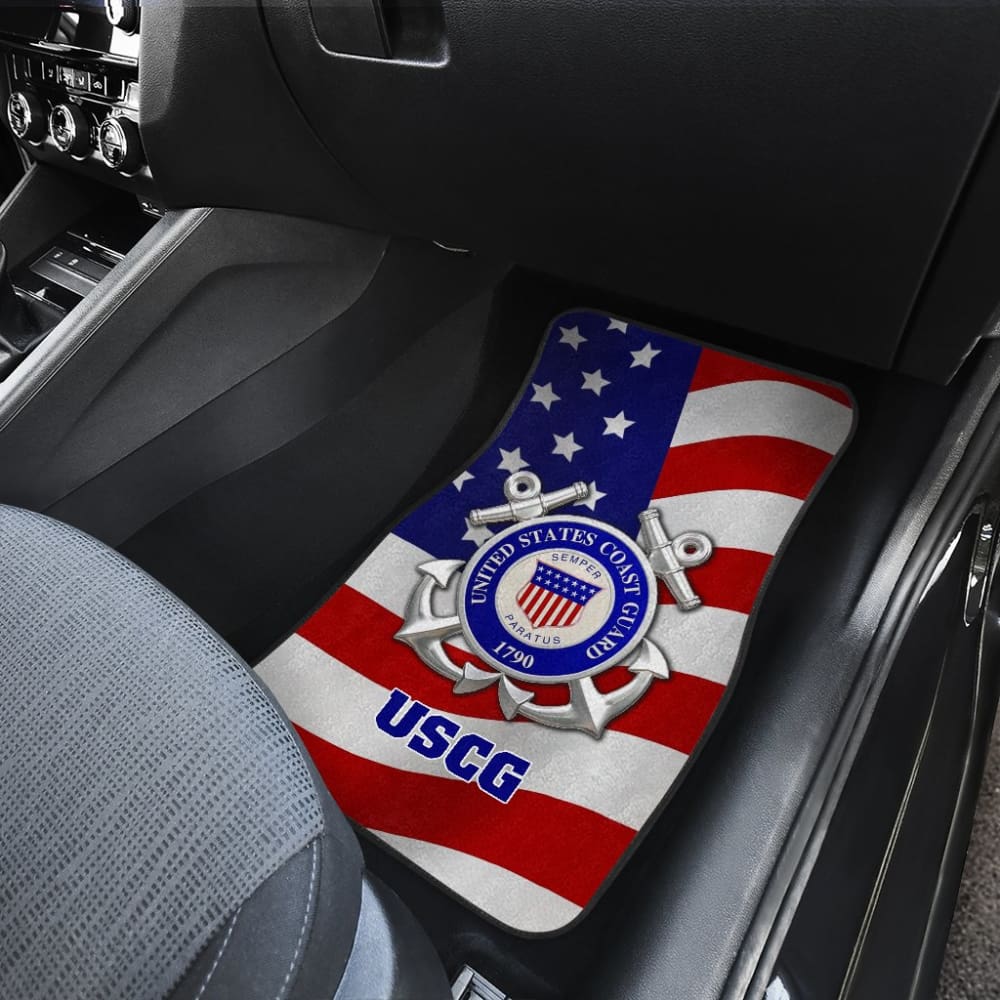 US Coast Guard Car Floor Mats American Flag