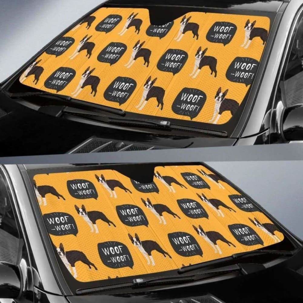Boston Terrier Design Pattern Car Auto Sun Shades
