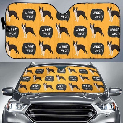 Boston Terrier Design Pattern Car Auto Sun Shades