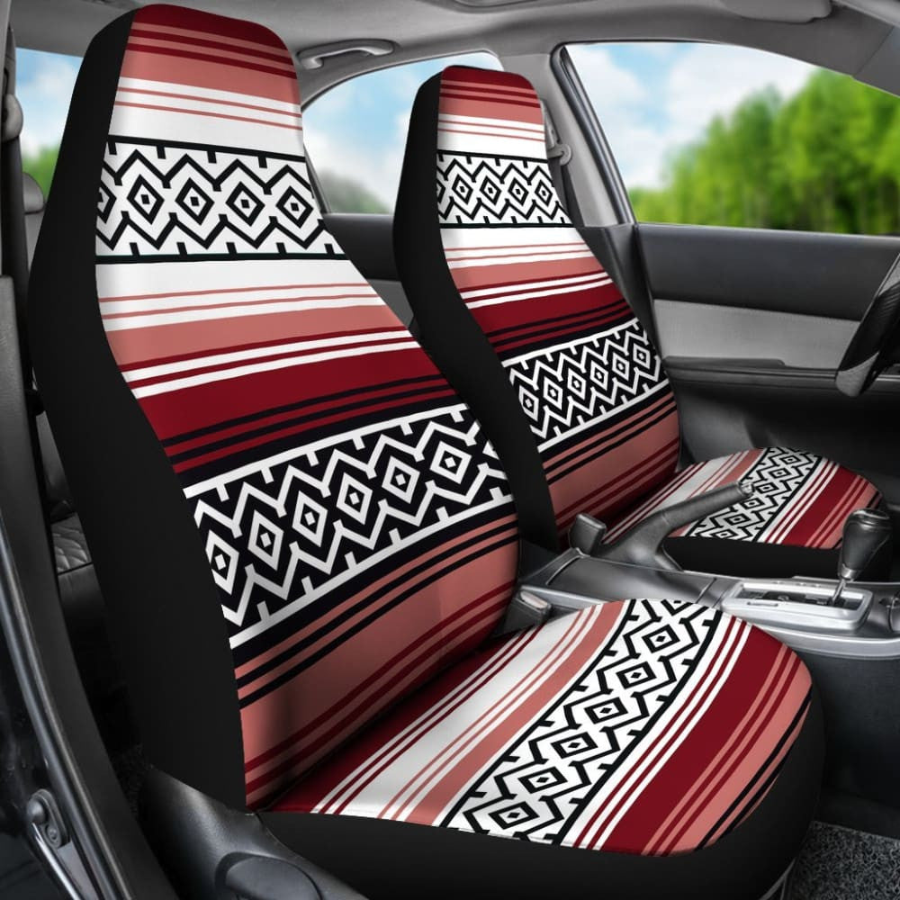Dusty Rose, White And Black Serape Inspired Car Seat Covers Seat Protectors