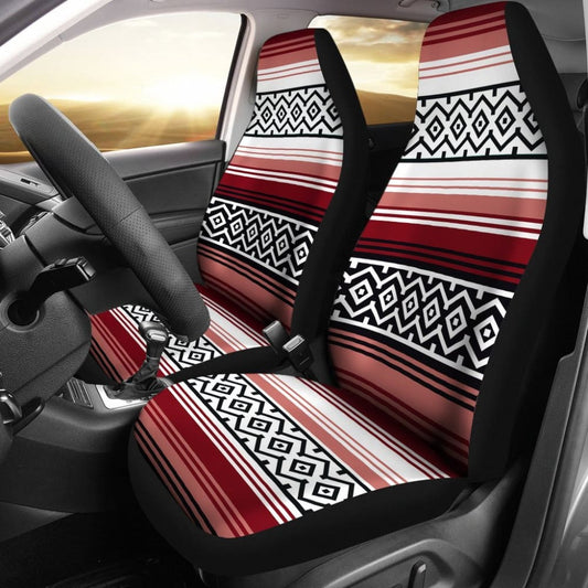 Dusty Rose, White And Black Serape Inspired Car Seat Covers Seat Protectors