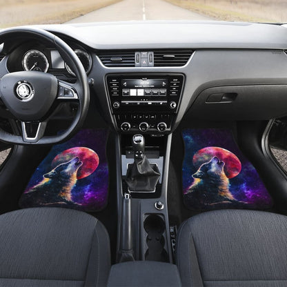 Amazing Galaxy Wolf And Red Moon Car Floor Mats