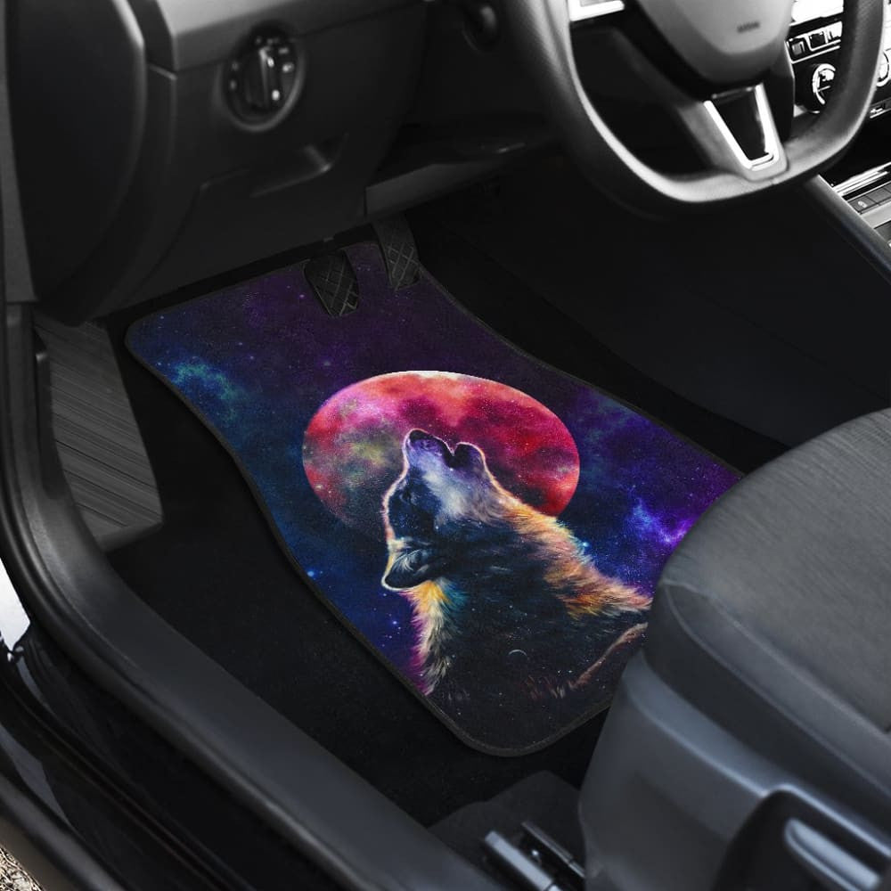 Amazing Galaxy Wolf And Red Moon Car Floor Mats