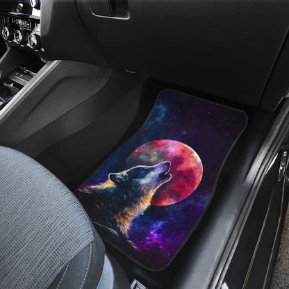 Amazing Galaxy Wolf And Red Moon Car Floor Mats