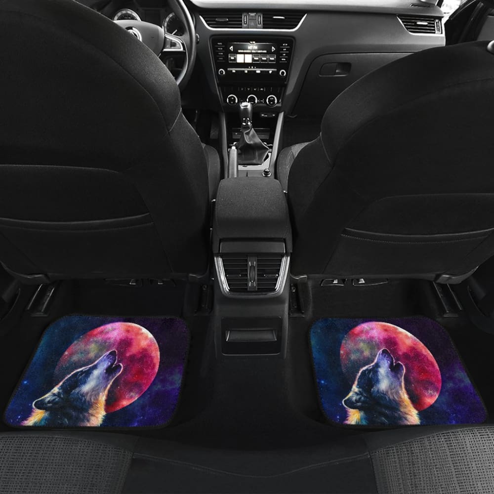 Amazing Galaxy Wolf And Red Moon Car Floor Mats