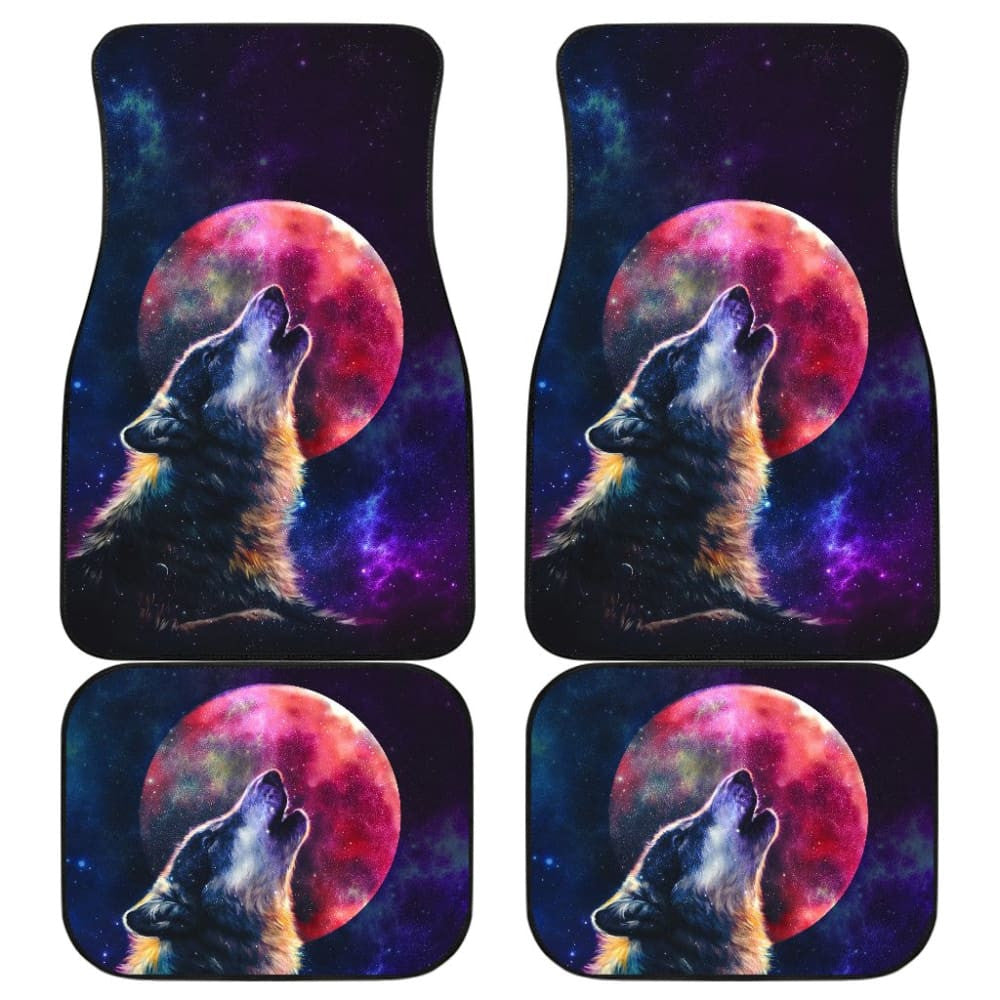 Amazing Galaxy Wolf And Red Moon Car Floor Mats