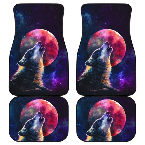 Amazing Galaxy Wolf And Red Moon Car Floor Mats
