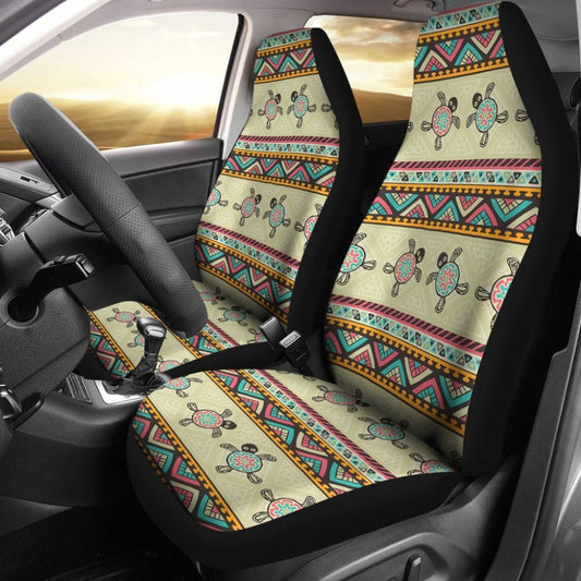 Ethnic Colorful Sea Turtle - Car Seat Covers