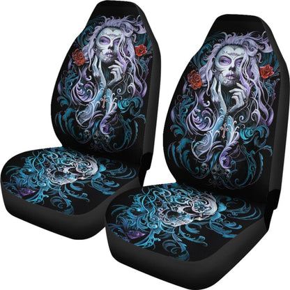 Pcs Sugar Skull Girl Car Seat Covers