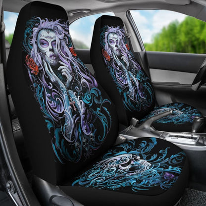 Pcs Sugar Skull Girl Car Seat Covers