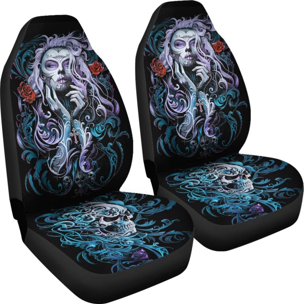 Pcs Sugar Skull Girl Car Seat Covers