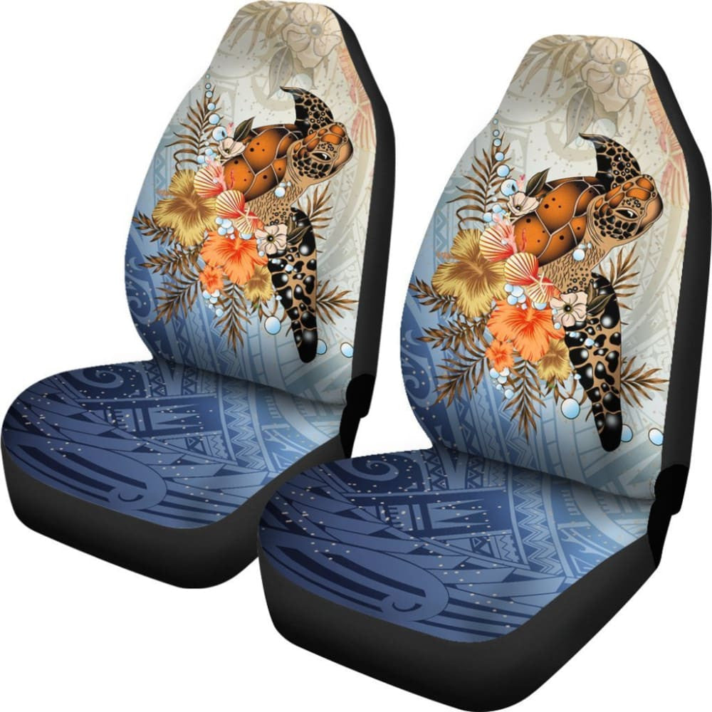 Polynesian Turtle Hibiscus Sea Shell Car Seat Covers