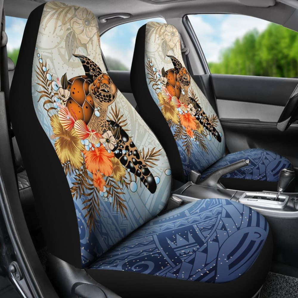 Polynesian Turtle Hibiscus Sea Shell Car Seat Covers
