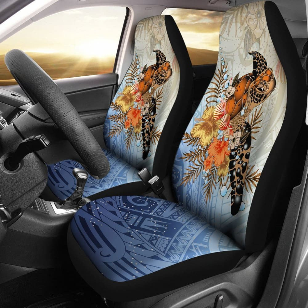 Polynesian Turtle Hibiscus Sea Shell Car Seat Covers