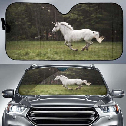 Nature White Unicorn Horse Auto Sun Shades