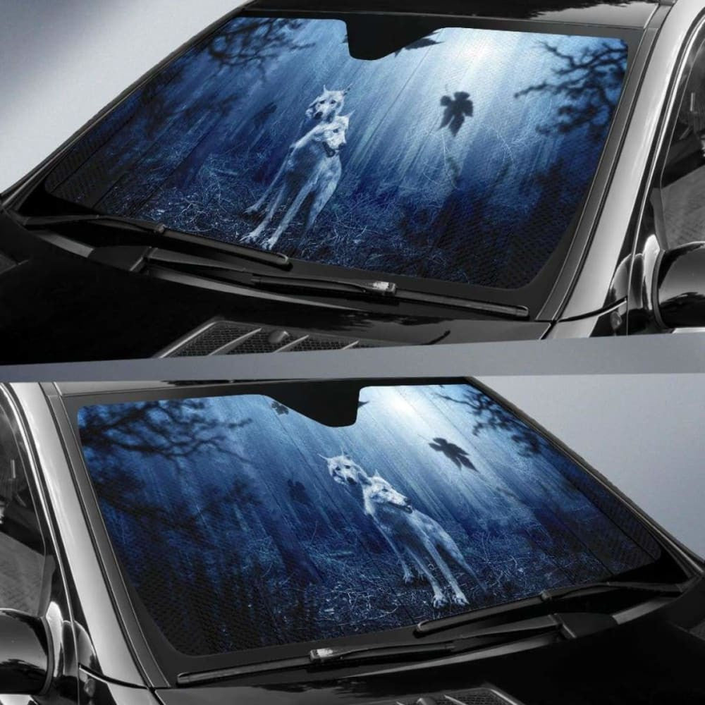 Wolves Forest Night HdK Car Sun Shade