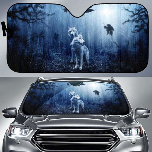 Wolves Forest Night HdK Car Sun Shade