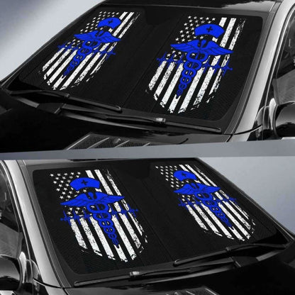 Nurse Flag Blue Symbol Auto Sun Car Shades
