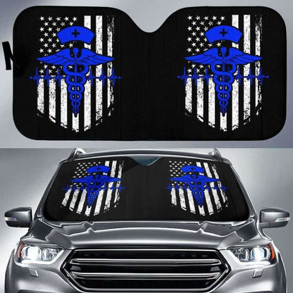 Nurse Flag Blue Symbol Auto Sun Car Shades