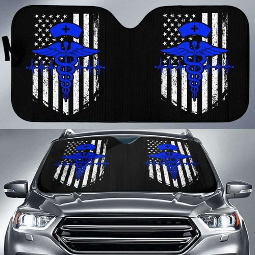 Nurse Flag Blue Symbol Auto Sun Car Shades