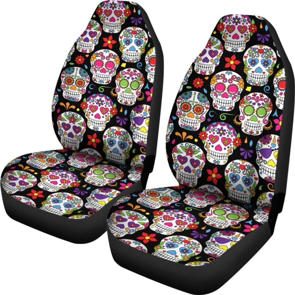 Colorful Sugar Skull Iii Car Seat Covers