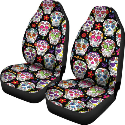 Colorful Sugar Skull Iii Car Seat Covers