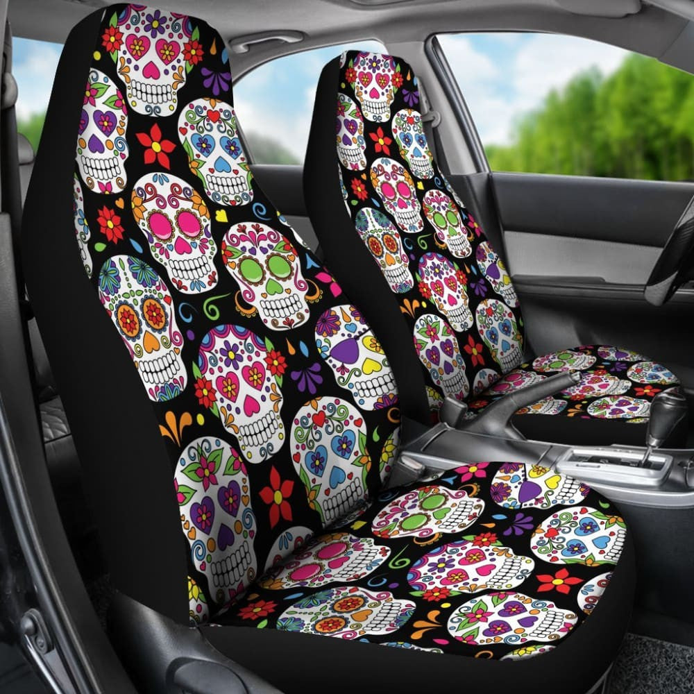 Colorful Sugar Skull Iii Car Seat Covers