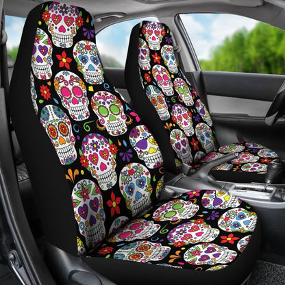 Colorful Sugar Skull Iii Car Seat Covers