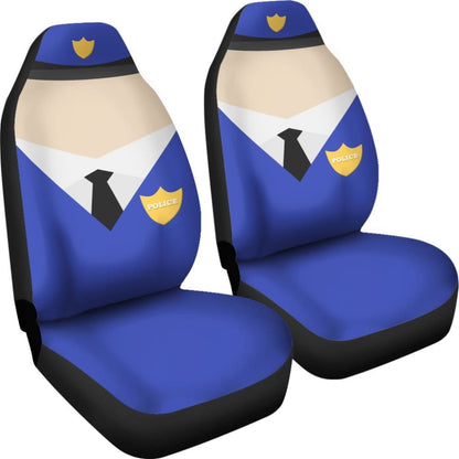 Police Art Custom Car Cover Seats