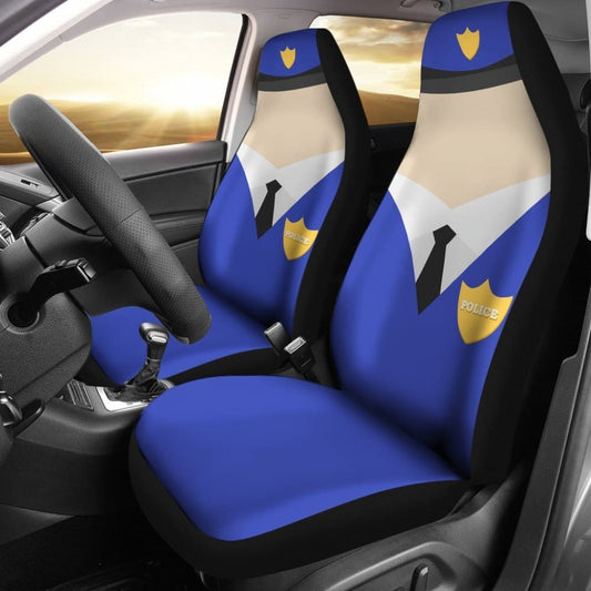 Police Art Custom Car Cover Seats