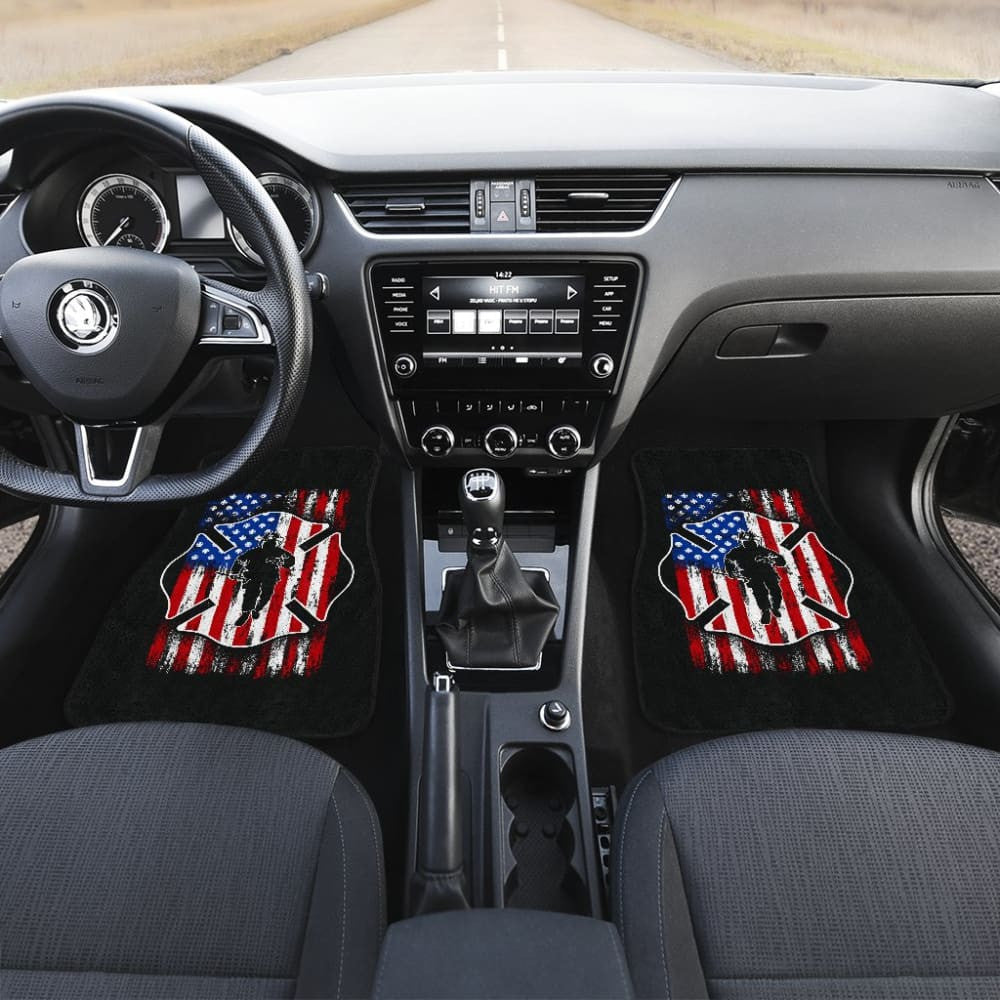 Firefighter Car Floor Mats Custom American Flag