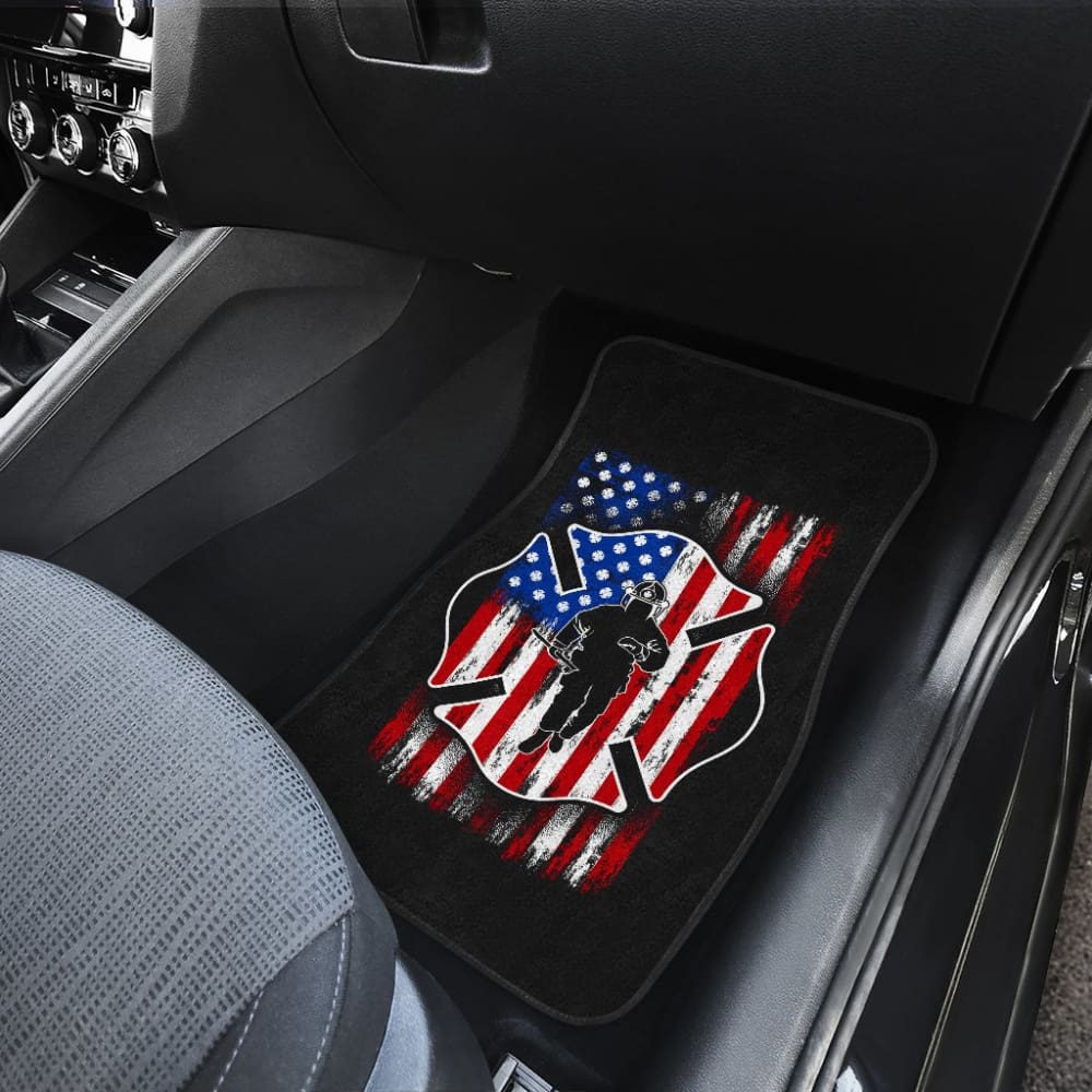 Firefighter Car Floor Mats Custom American Flag