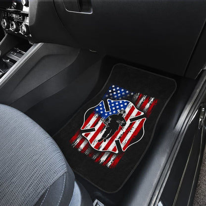 Firefighter Car Floor Mats Custom American Flag