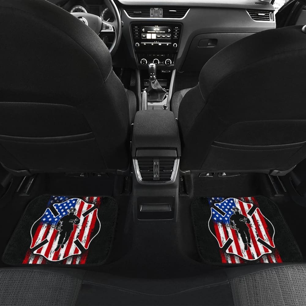 Firefighter Car Floor Mats Custom American Flag