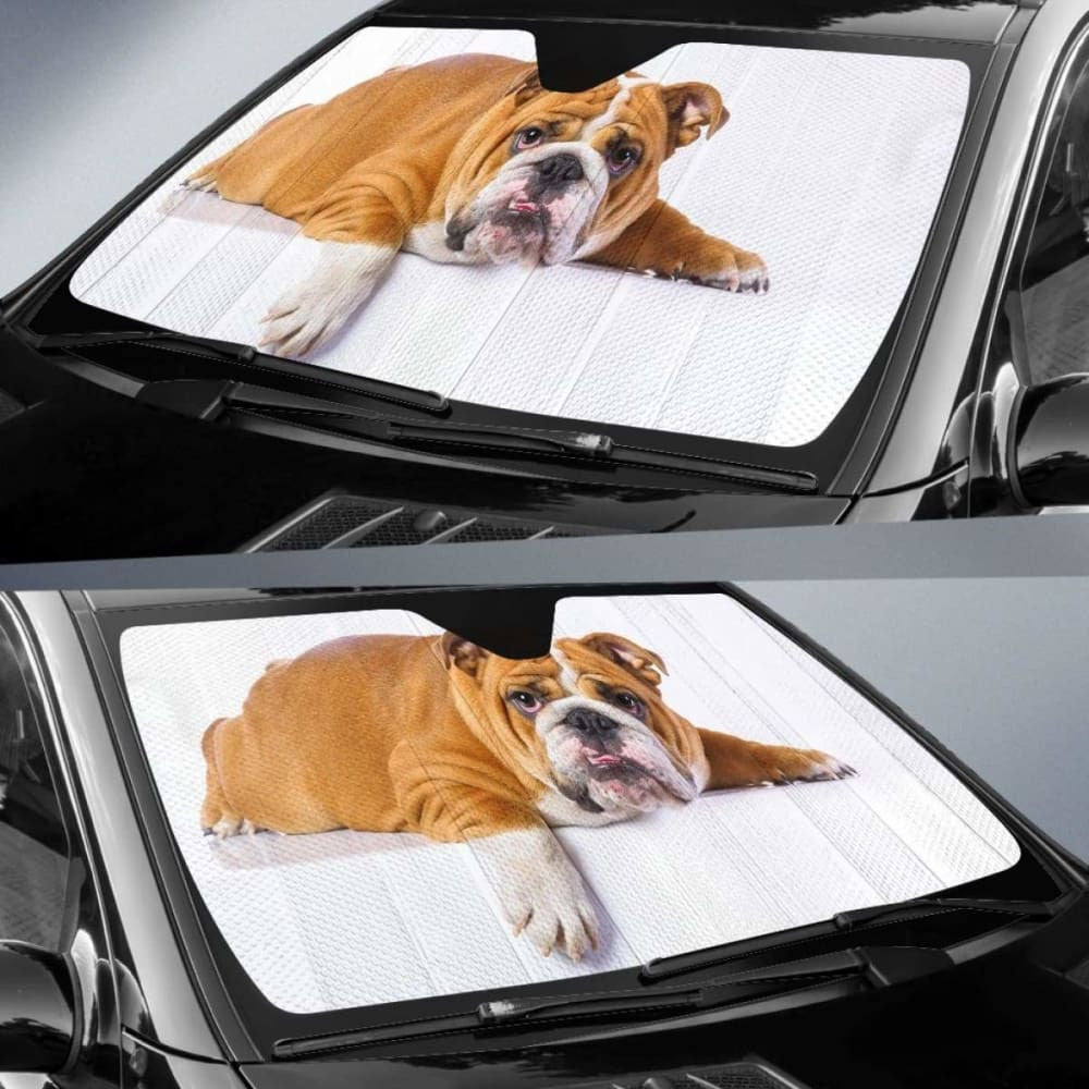 Cute Bulldog Car Sun Shade amazing best gift ideas