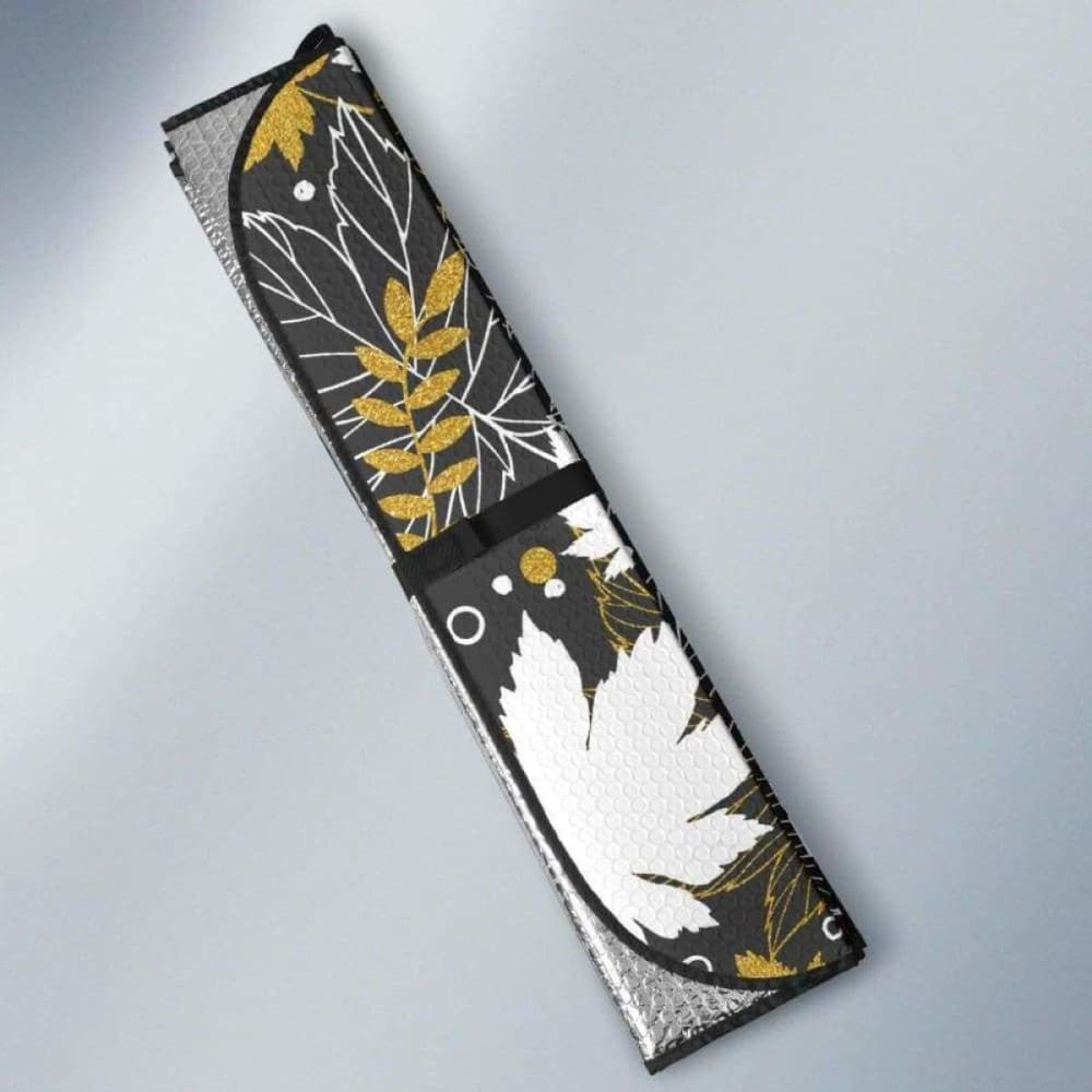Beautiful Gold Autumn Maple Leaf Pattern Car Auto Sun Shades