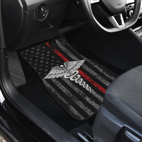Patriotic Nurse Thin Line Themed Car Floor Mats