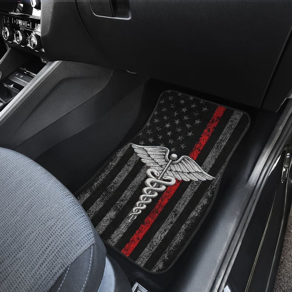 Patriotic Nurse Thin Line Themed Car Floor Mats