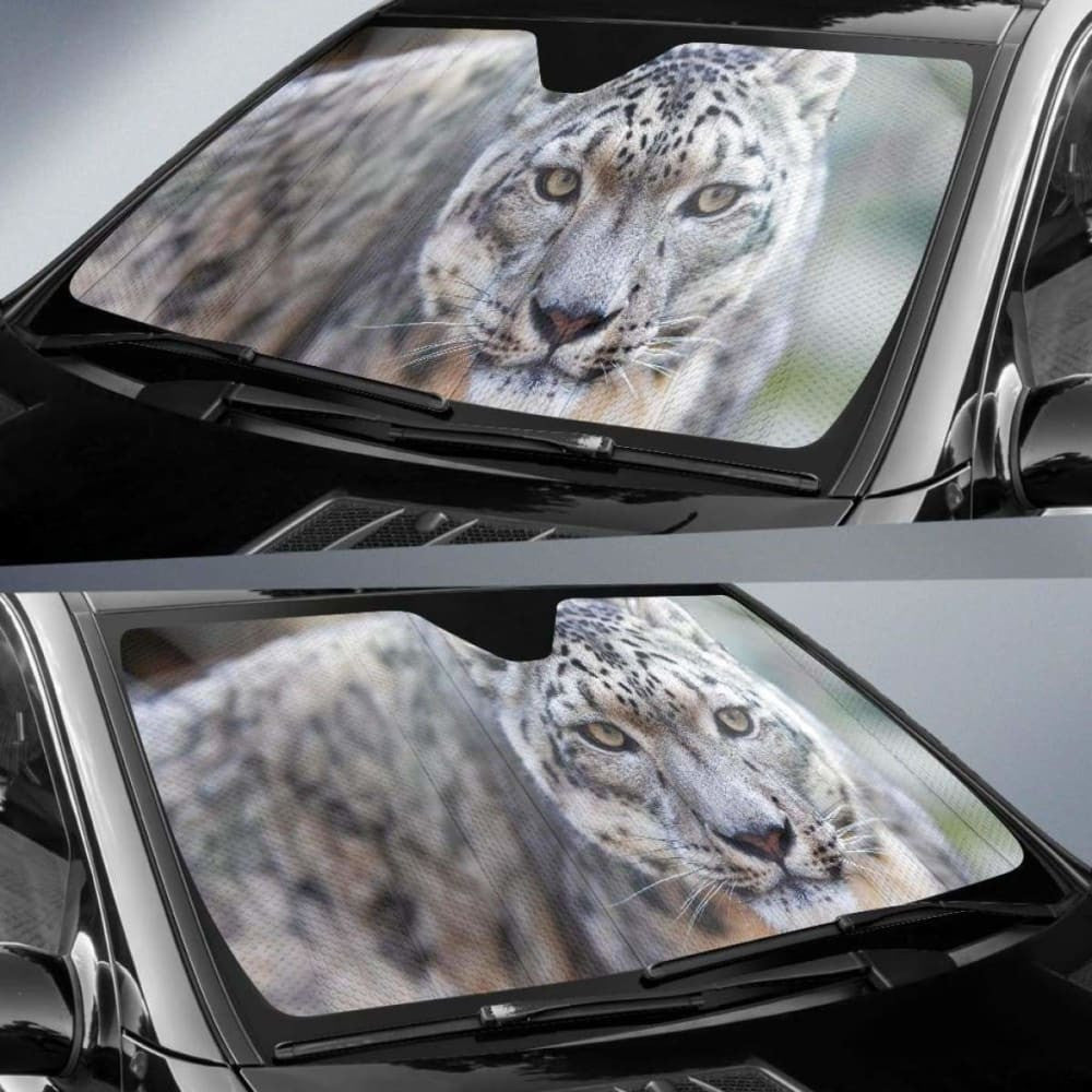 Snow Leopard Zoo StarringK Car Sun Shade